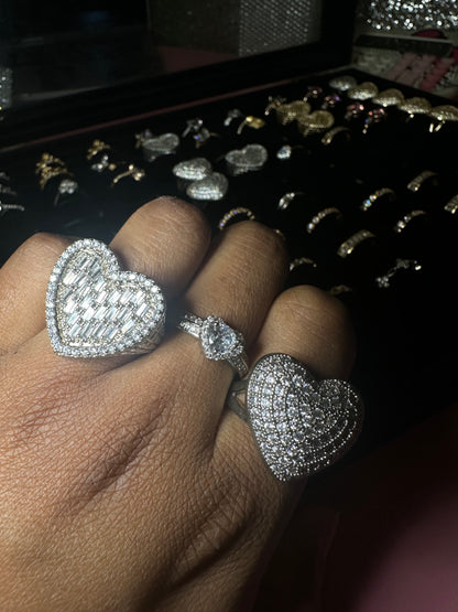3pc heart size 8 rings