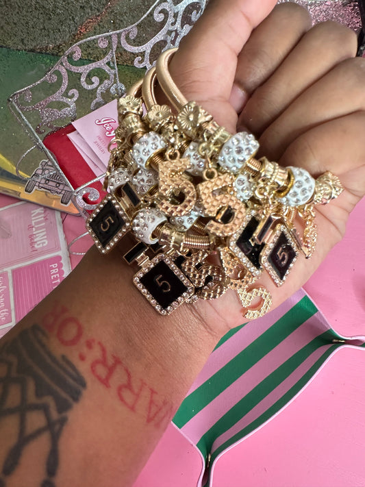 #5 gold charm bracelets