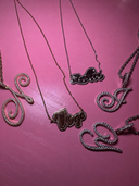 Icy Nameplate + FREE Initial Necklace Bundle