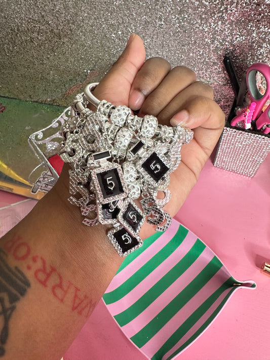 #5 silver charm bracelet