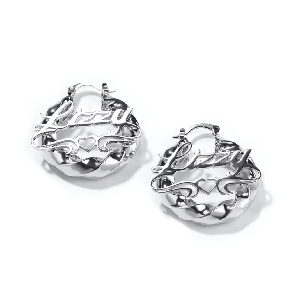 Mini Heart Name Hoops