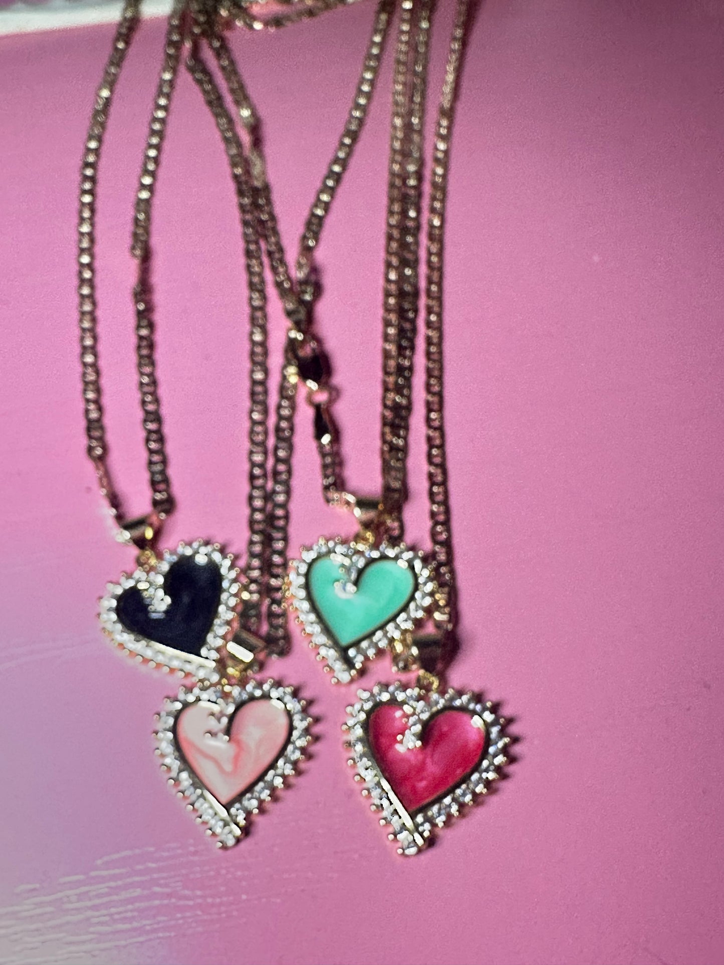 Jaded hearts necklace
