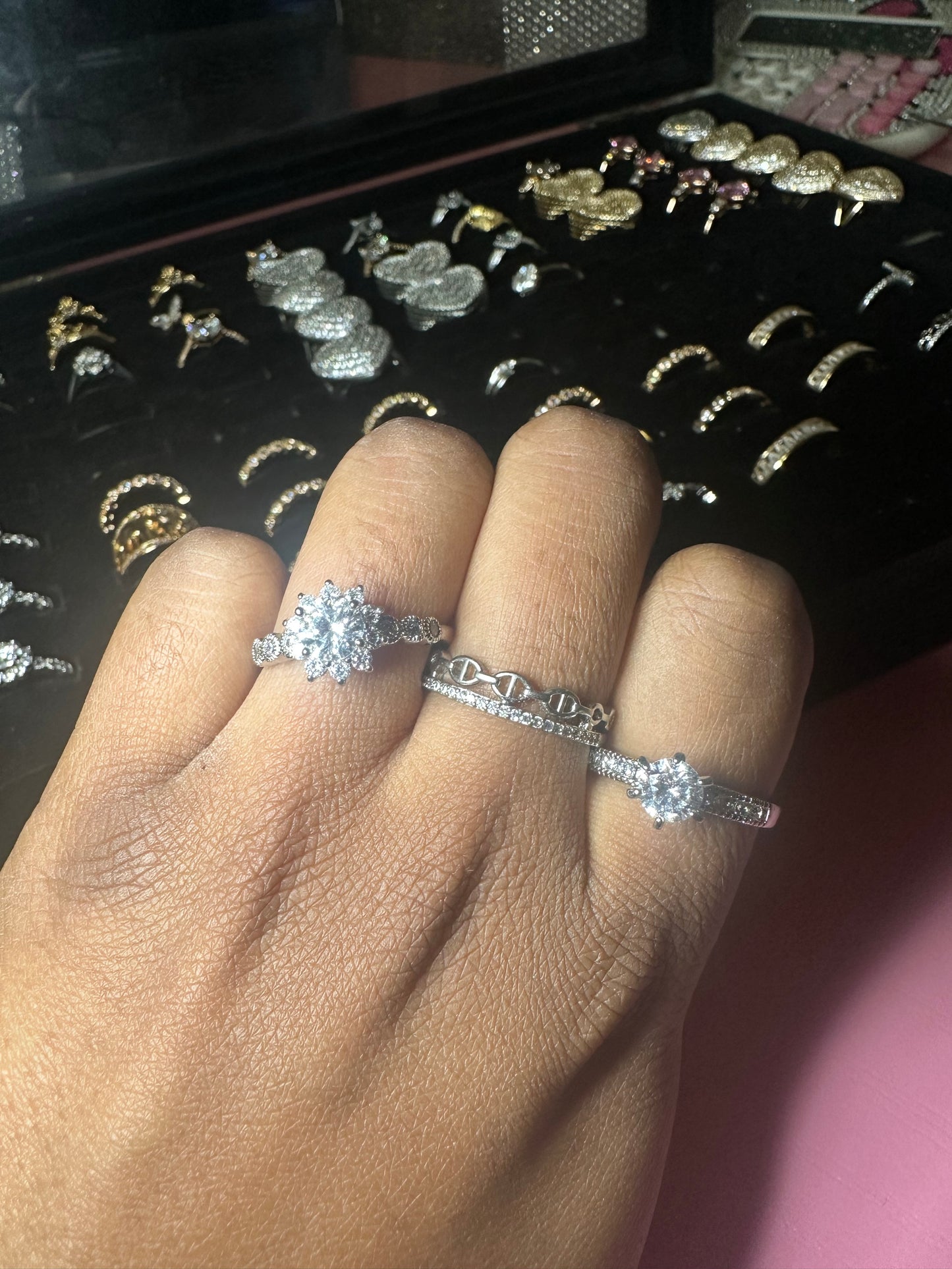 3pc silver size 9 rings
