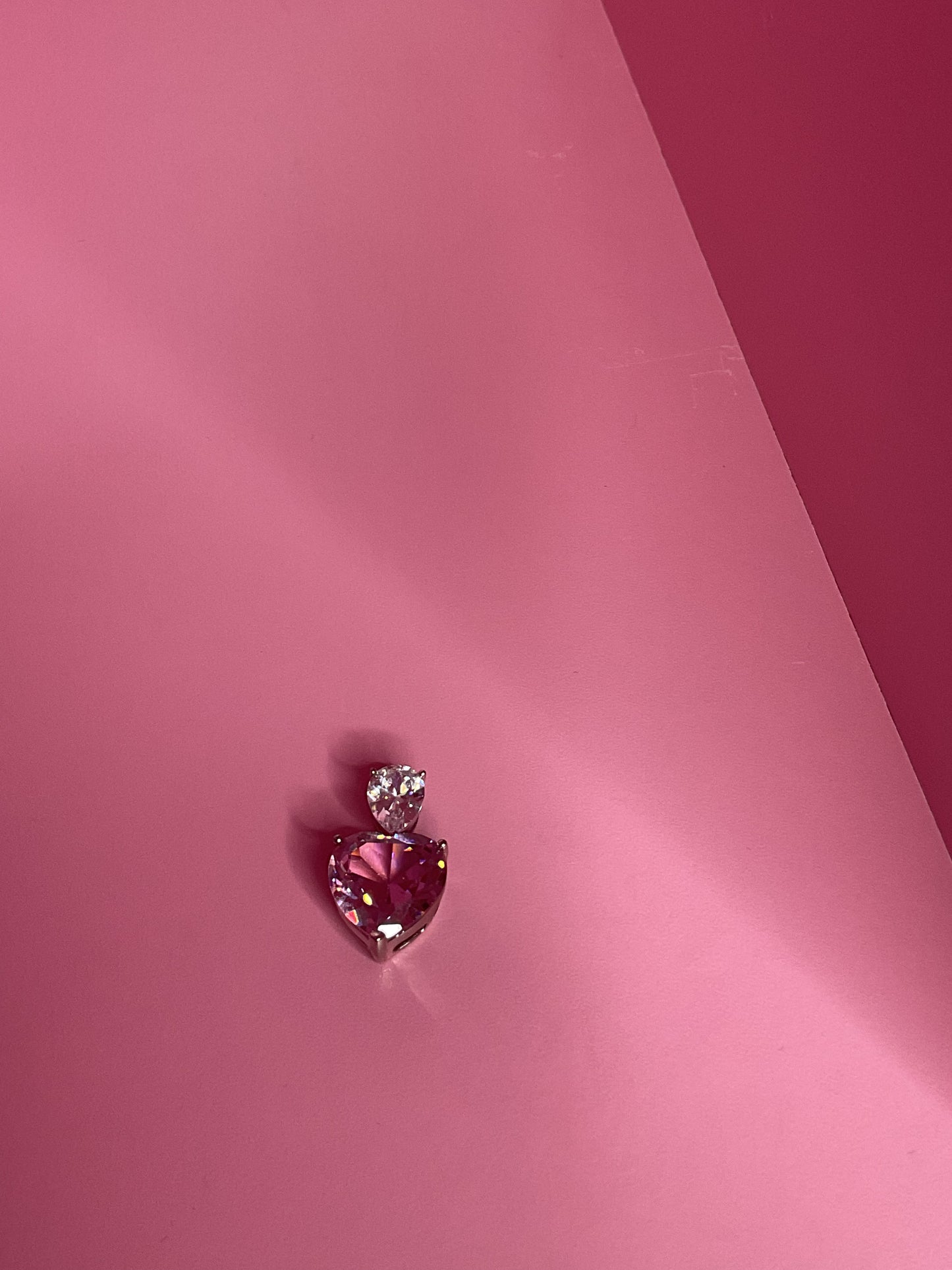 pink crystal heart pendant