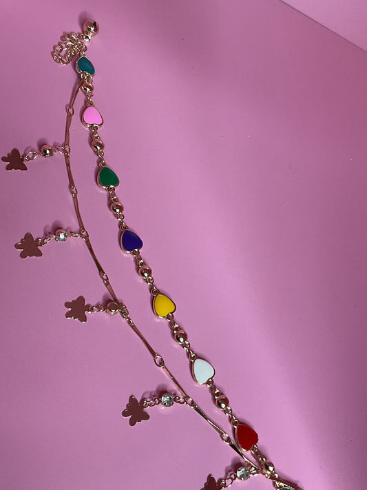 colorful butterfly anklet