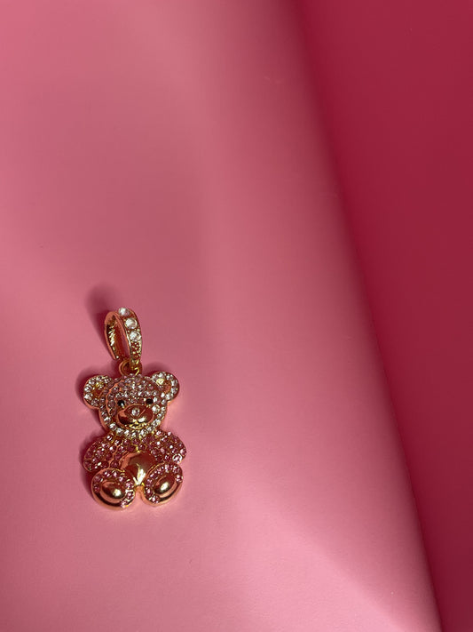 pink icy bear pendant