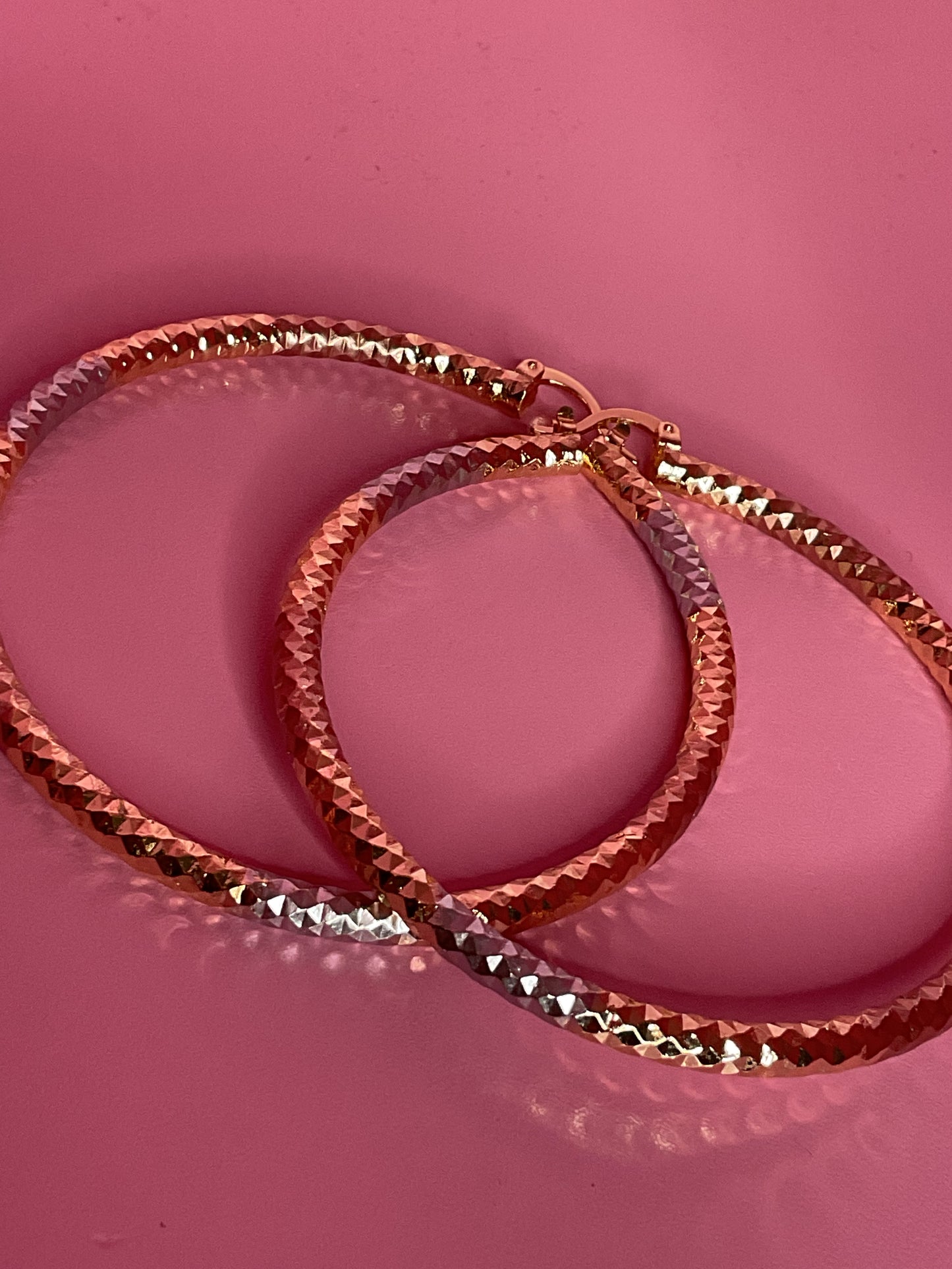 Large tri gold hoops