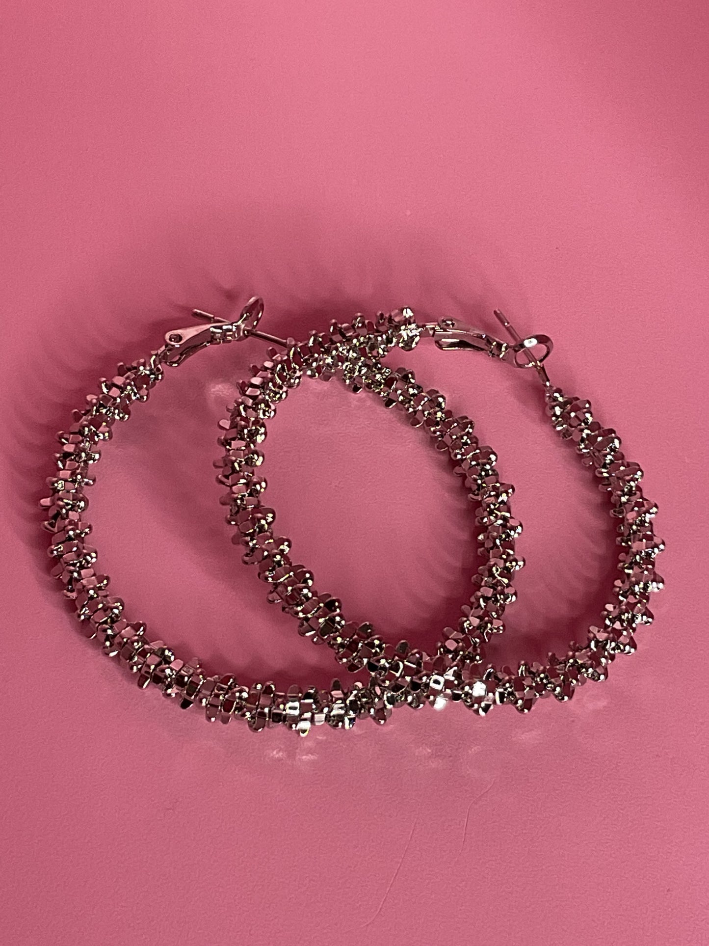 popping silver hoops