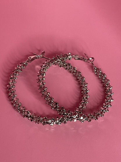 popping silver hoops