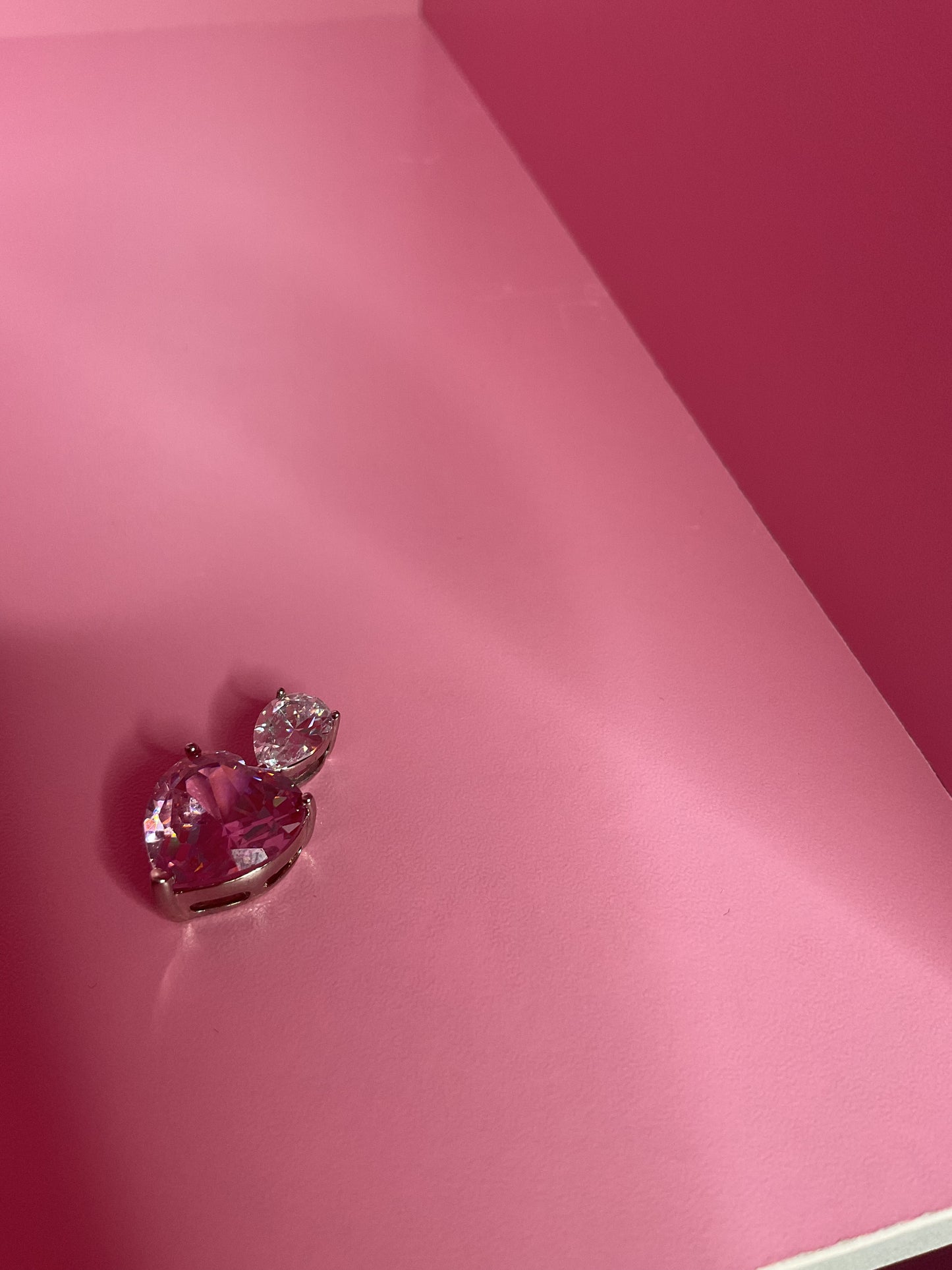 pink crystal heart pendant