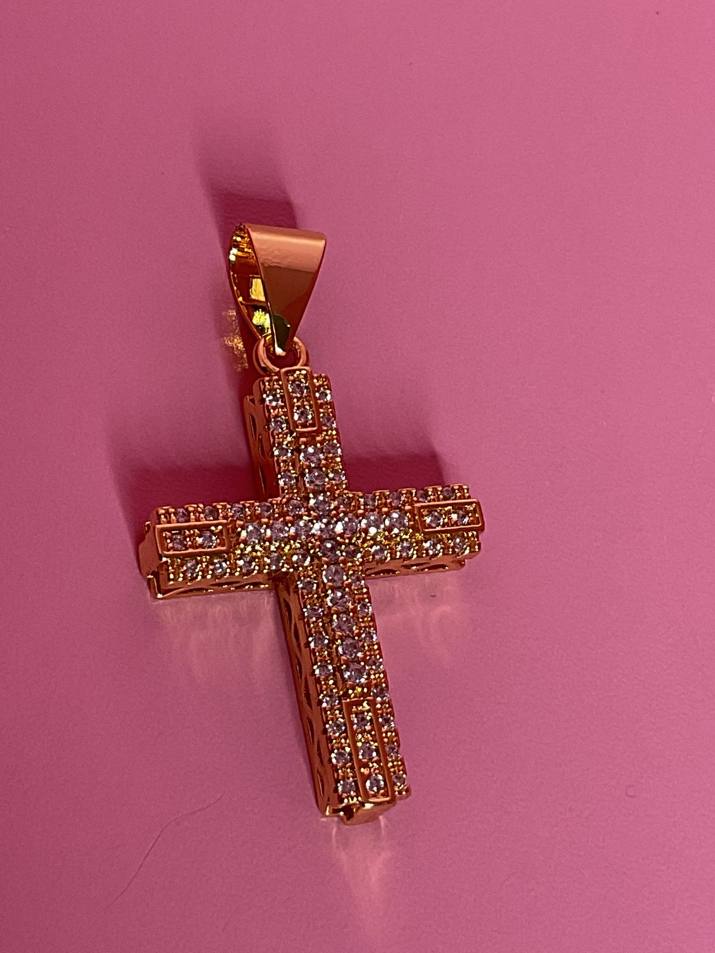 3d gold cross pendant
