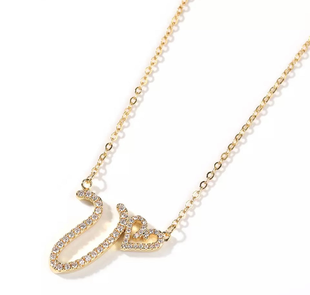 heart initial necklace