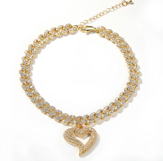 icy heart anklet