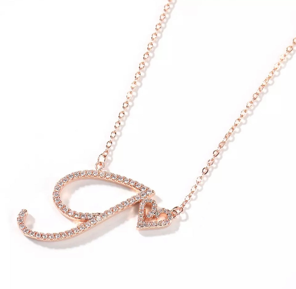 heart initial necklace