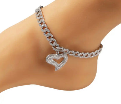 icy heart anklet